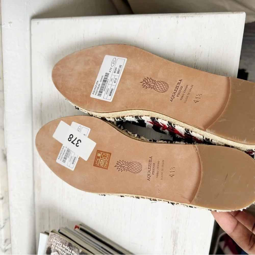 Aquazzura Coraline lace-up embroidered striped tweed espadrilles